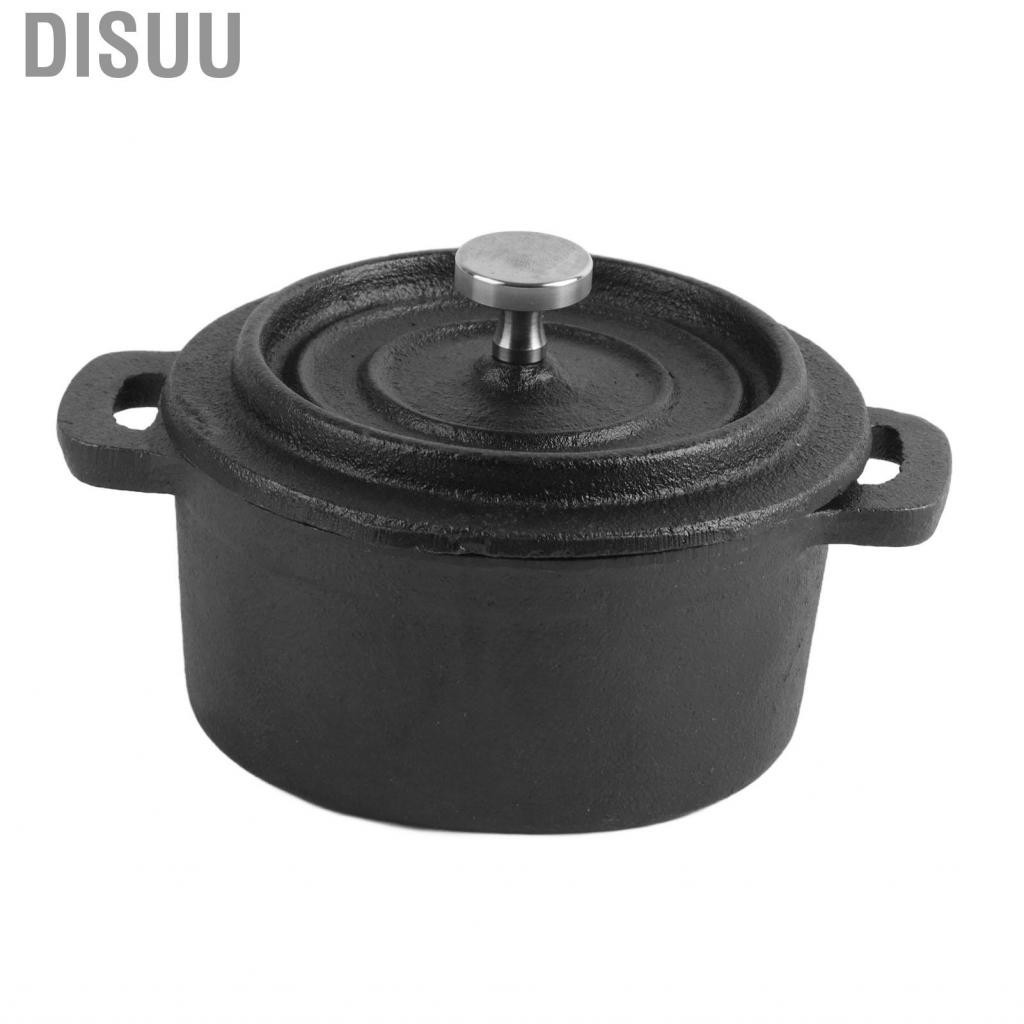 Disuu Cast Iron Dutch Oven Non Stick Camping Cooking Pots W/Lid Baking HOT