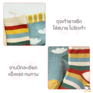 SWEETYBAYI 5 คู่/ชุด ถุงเท้าเด็ก ถุงเท้าทารก ยืดหยุ่น สำหรับเด็ก เซตถุงเท้า นุ่มสบาย ถงเท้าเด็ก