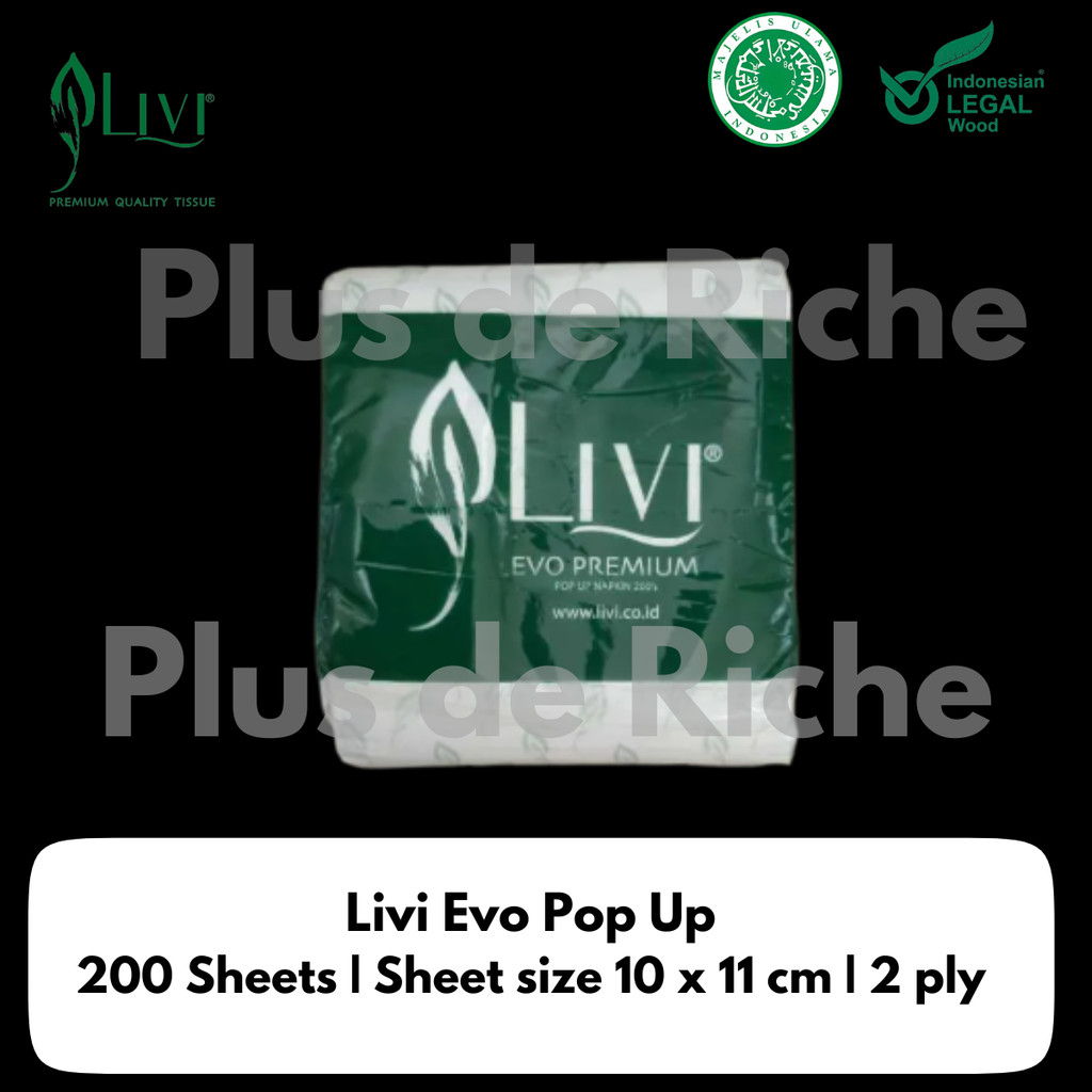 LIVI EVO PREMIUM POP UP NAPKIN 200s Tissue - Livi Pop up 200 แผ่น