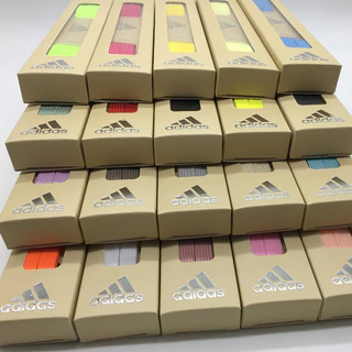 เชือกผูกรองเท้า Adidas ปรับให้เข้ากับรองเท้าผ้าใบ Shell Toe Clover สีขาวบริสุทธิ์สีดําหญิงชายเชือกผูกรองเท้าสีขาวแบนดั้งเดิม