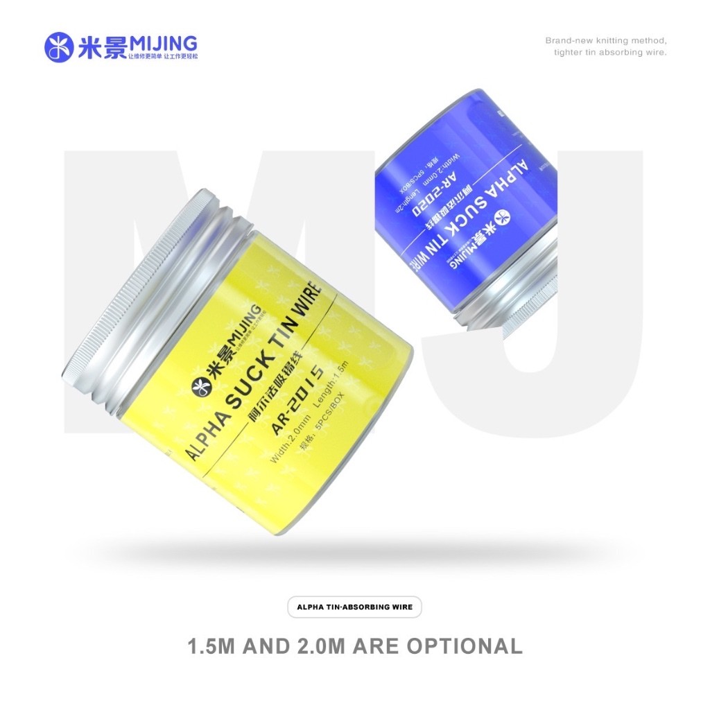 ลวดซับตะกั่ว.Mijing.AR-2020 AR-2015  สำหรับเชื่อมเมนบอร์ดโทรศัพท์มือถือ 5 ชิ้น