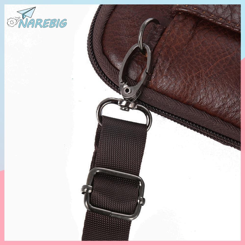 ส่งจากกรุงเทพ🚚 it Genuine Leather Men Shoulder Bag Business Casual Messenger Zip Phone Pouch ✿