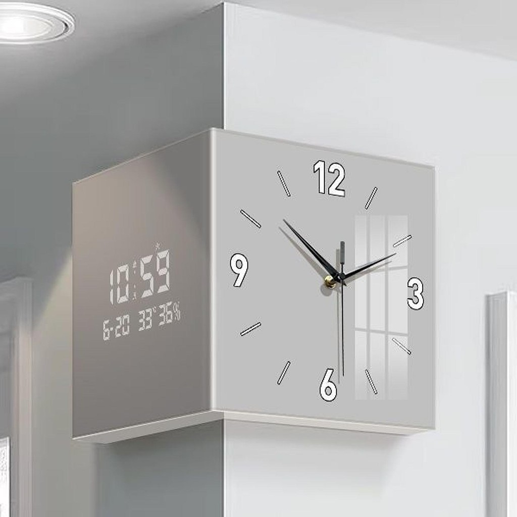 [Lszcx6l] นาฬิกาสองด้านติดผนังกลางแจ้งทรงสี่เหลี่ยมสําหรับห้องเรียนห้อง