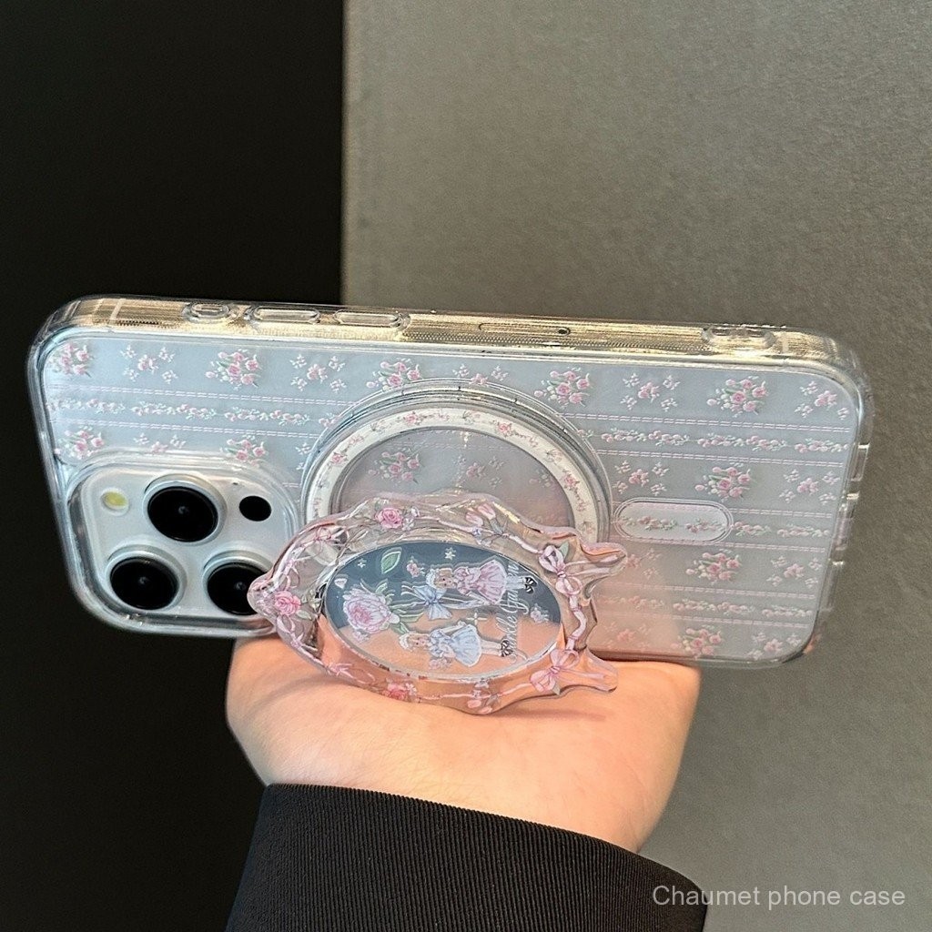 เคสโทรศัพท์แม่เหล็กลายดอกไม้ลูกไม้ Niche สำหรับ iPhone 15/14 Pro Max กันกระแทก 13 กันกระแทก 12/11 รูใหญ่ เคสนุ่ม XR Niche EFJ9 - รูปที่ 6