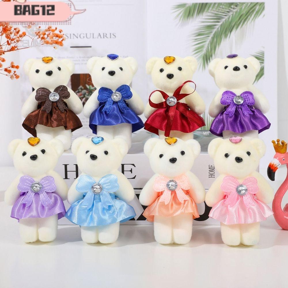 Bag12 ตุ๊กตาหมีขนาดเล็ก 12 ซม. 10 ชิ้นตุ๊กตาสัตว์โฟมแข็ง Plus ตุ๊กตาการ์ตูนตุ๊กตา