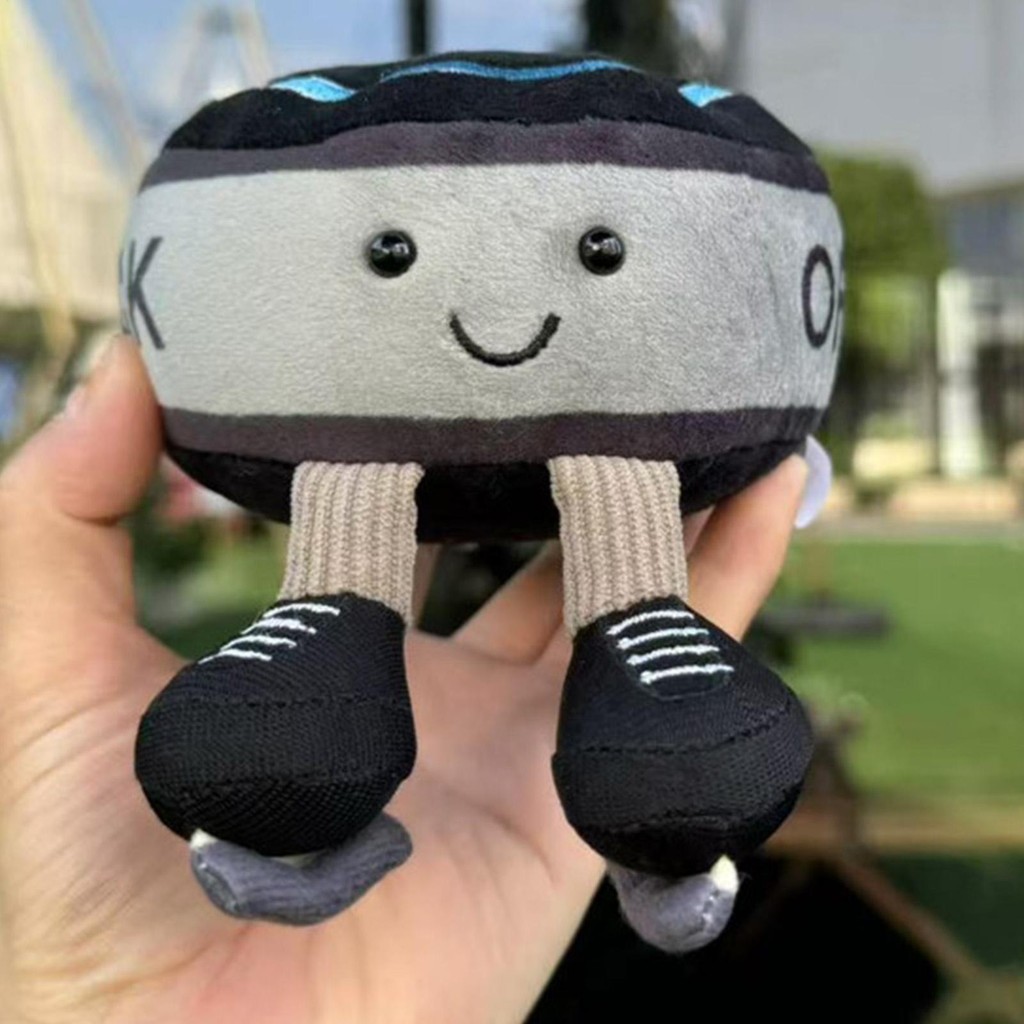 Ice Hockey Puck Plush Creative Plushie นุ่มตุ๊กตาการ์ตูนฮ็อกกี้น้ําแข็ง Puck ตุ๊กตาตุ๊กตา iath