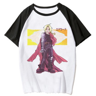 เสื้อยืด พิมพ์ลายมังงะ Fullmetal Alchemist สไตล์ญี่ปุ่น ยุค 2000 สําหรับผู้หญิง