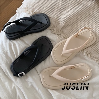 JUSLIN   รองเท้าแตะผู้หญิง ส้นแบน ใส่สบาย สไตล์เกาหลี รองเท้าแฟชั่น 2023 ใหม่  Trendy คุณภาพสูง ทันสมัย Comfortable B98G0PL 37Z230910