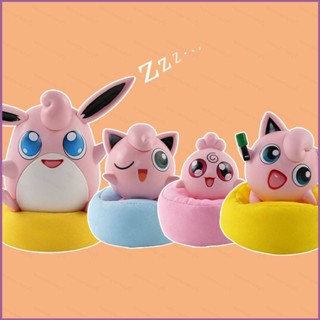 Cwc โมเดลตุ๊กตาฟิกเกอร์ Pokemon Jigglypuff Igglybuff Wigglytuff ของเล่นสําหรับเด็ก 4 ชิ้น