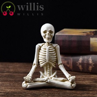 Willis ฟิกเกอร์ รูปกะโหลก สีดํา สีขาว สําหรับตกแต่งบ้าน ออฟฟิศ ทําสมาธิ 1 ชิ้น