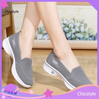 Chicstyle รองเท้าแพลตฟอร์มลําลอง ส้นแบน พื้นนิ่ม กันลื่น ระบายอากาศ ใส่เดินได้ทุกวัน สําหรับสตรี 1 คู่