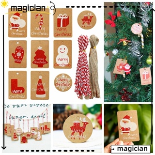 Mag ป้ายแท็กไม้ ลายสโนว์แมน ซานต้าน่ารัก แฮนด์เมด DIY สําหรับตกแต่งคริสต์มาส