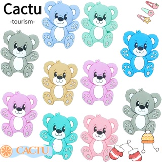 Cactu ลูกปัดซิลิโคน รูปสัตว์น่ารัก 5 สี อุปกรณ์เสริม สําหรับทําสร้อยข้อมือ