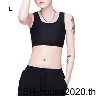 1/2/3 เสื้อกล้ามทอมบอย เสื้อกั๊ก เสื้อหน้าอก กระชับสัดส่วน ยืดหยุ่น เสริมความแข็งแรง เสริมความแข็งแรง คอร์เซ็ทสั้น เสื้อผ้าผู้หญิง