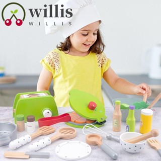 Willis โมเดลเครื่องปิ้งขนมปัง สลัดจําลอง แบบไม้ DIY ของเล่นสําหรับเชฟ|ครัวจิ๋ว ของขวัญเด็ก แบบไม้