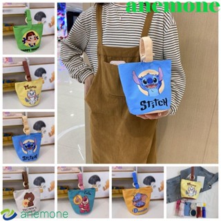 Anemone กระเป๋าผ้าแคนวาส ทรงโท้ท หูหิ้ว ขนาดใหญ่ จุของได้เยอะ ลายการ์ตูนช้าง สําหรับคุณแม่ เดินทาง