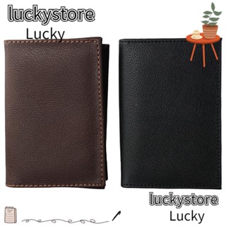 Lucky กระเป๋าใส่บัตรเครดิต แบบหนัง สีดํา สีน้ําตาล 2 ชิ้น