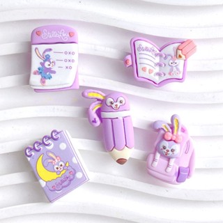 [3 #] Jibbitz Crocs สติกเกอร์เรซิ่น รูปกระต่าย ดาว สีม่วง diy อุปกรณ์เสริม สําหรับติดตกแต่งตู้เย็น แก้วน้ํา รองเท้า SC