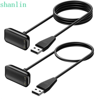 Shanlin สายชาร์จ USB พอร์ตรีเซ็ต แม่เหล็ก แบบพกพา ทนทาน 100 ซม. 50 ซม. สีดํา สําหรับ Fitbit Luxe