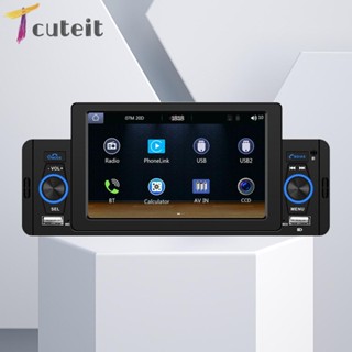 Tcuteit เครื่องเล่น MP4 วิทยุ HD ไร้สาย 5 นิ้ว พร้อมไมโครโฟนในตัว สําหรับรถยนต์ Android