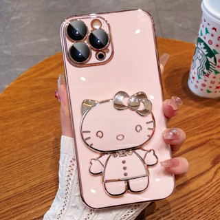 เคสโทรศัพท์มือถือ TPU นิ่ม ปิดด้านหลัง ลายแมวน้อยน่ารัก พร้อมกระจกแต่งหน้า สําหรับ Xiaomi Redmi 12 12C