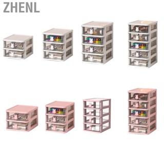 Zhenl Desk Storage Box Multi Tier Transparent Plastic Large  Bunny Handle Small Drawer Organizer for Book Pen Office