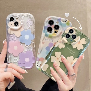 เคสโทรศัพท์มือถือ TPU นิ่ม ลายดอกไม้ 3D สีเขียวสดใส สําหรับ Infinix Hot 30i Note 12 G96 Hot 12 Play 11 Play 9 Play 10 Play Smart 5 Smart 6 Smart 7 Hot 20S HOSTR