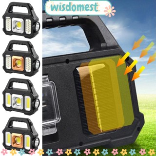 Wisdomest โคมไฟเต็นท์ LED ใช้แบตเตอรี่ พลังงานแสงอาทิตย์ กันน้ํา ไฟฉาย พับได้ โคมไฟฉุกเฉิน