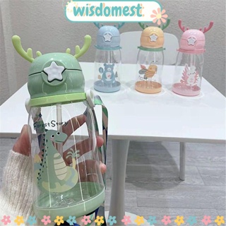 Wisdomest ขวดน้ํา แบบพกพา ลายการ์ตูน ขนาด 600 มล.