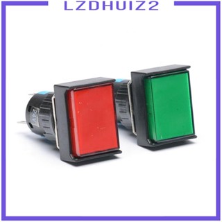 [Lzdhuiz2] สวิตช์ปุ่มกด DC 24V ทรงสี่เหลี่ยมผืนผ้า พร้อมไฟ LED สีแดง