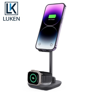 Luken 3 IN 1 แท่นชาร์จไร้สาย สําหรับ Samsung iPh iWatch Galaxy Watch 5 4 Airpods 15W