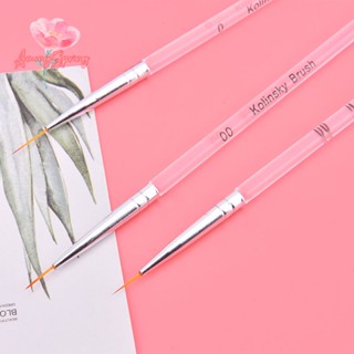 Amongspring&gt; ใหม่ ชุดแปรงปากกาวาดเส้นเล็บ DIY 3 ชิ้น