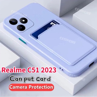 เคสซิลิโคนนิ่ม พร้อมช่องใส่บัตร สําหรับ Realme C51 Realme C51 C 51 REALMEC51 5G 2023