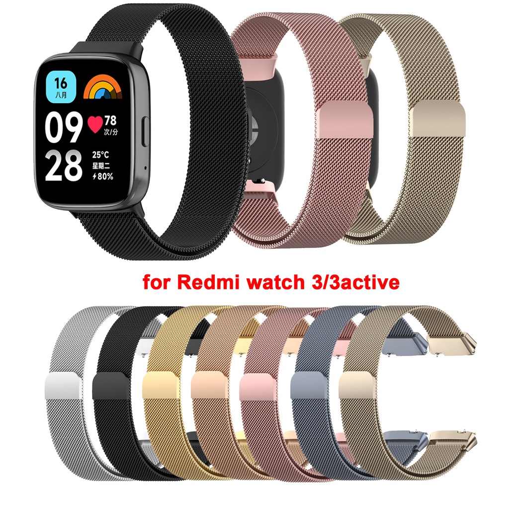 สายนาฬิกาข้อมือ สายสเตนเลส โลหะ แม่เหล็ก สําหรับ Redmi Watch 4 3 Active Lite Watch3 Watch4