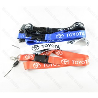 พวงกุญแจสายคล้องโทรศัพท์มือถือ ลายโลโก้รถยนต์ TOYOTA JDM อุปกรณ์เสริม สําหรับ Camry Corolla RAV4 และรถยนต์ SUV