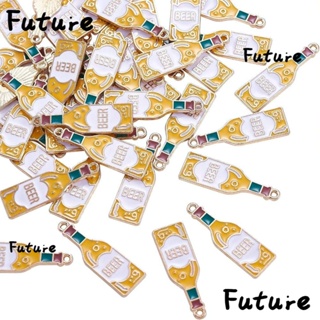 Future จี้ห้อยขวดเบียร์ โลหะผสม สีทอง 11*34 มม. สําหรับสร้อยคอ