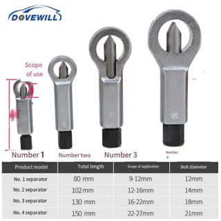 [Dovewill] ชุดเครื่องมือแยกน็อต ป้องกันสนิม 4 ขนาด 9-27 มม. สําหรับช่างกล คนงาน ครอบครัว