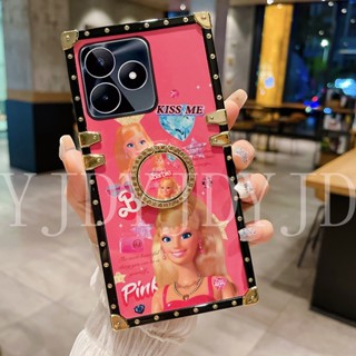 เคสโทรศัพท์มือถือ TPU ขอบตรง กันกระแทก สําหรับ Realme C53 C55