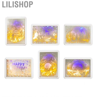 Lilishop 3D Paper Carving Lamp  Papercut Light Box Dreamy Warm for Bedroom