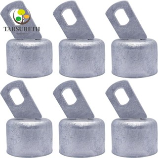 Tarsureth รั้วโซ่เหล็กชุบสังกะสี ทรงกลม 42 มม. 1-5/8 นิ้ว 6 ชิ้น