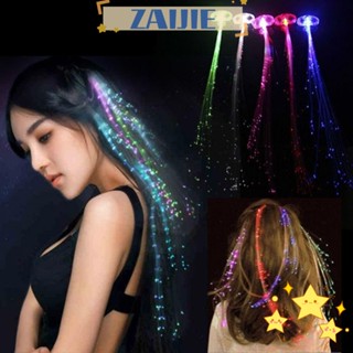 Zaijie24 กิ๊บติดผมไฟเบอร์ออปติก ไฟ Led หลากสีสัน สําหรับตกแต่งคริสต์มาส ฮาโลวีน