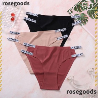 Rosegoods1 กางเกงชั้นใน ผ้าซาติน เอวต่ํา ไร้รอยต่อ เซ็กซี่ สําหรับผู้หญิง