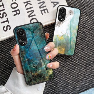 เคสโทรศัพท์มือถือกระจกนิรภัย แบบแข็ง ขอบนิ่ม สําหรับ Oppo A98 A78 A 17 K A17K 4G 5G