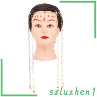 [Szluzhen1] สายโซ่คาดศีรษะ ลายดอกไม้ สไตล์โบฮีเมียน พร้อมจี้ห้อย