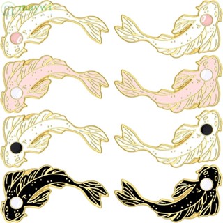 Maywi เข็มกลัด รูปปลาน่ารัก โลหะผสม สีดํา และสีขาว 1.02 นิ้ว * 1.46 นิ้ว อุปกรณ์เสริม สําหรับเสื้อผ้า DIY