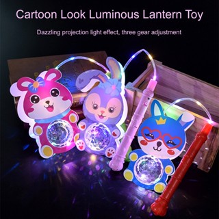 (PO) โคมไฟโปรเจคเตอร์ LED รูปการ์ตูนน่ารัก แบบมือถือ 3 เกียร์ ของเล่นสําหรับงานปาร์ตี้