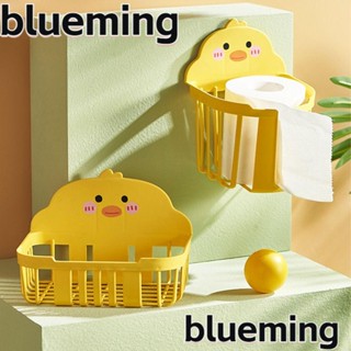 Blueming2 ชั้นวางกระดาษทิชชู่ แบบพลาสติก ไม่ต้องเจาะผนัง ลายเป็ดน่ารัก สําหรับห้องน้ํา ห้องครัว