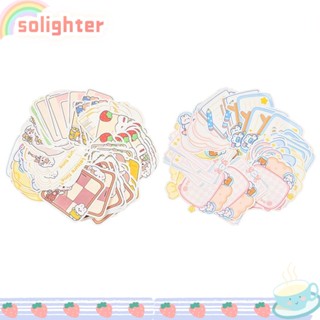 Solighter สติกเกอร์ กันน้ํา สําหรับติดตกแต่งสมุด DIY 100 แผ่น ต่อถุง