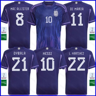 เสื้อยืด ลายทีมชาติฟุตบอล Argentina Away GP1 2022 2023 Allister Di Maria Martinez Dybala Messi สําหรับผู้ชาย และผู้หญิง