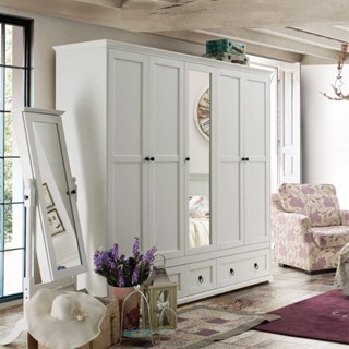 Koncept furniture ตู้เสื้อผ้าบานเปิด รุ่น Melona สีขาว (222x61x212 ซม.)